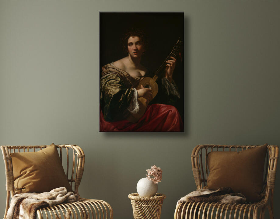 Simon Vouet : Femme jouant de la guitare