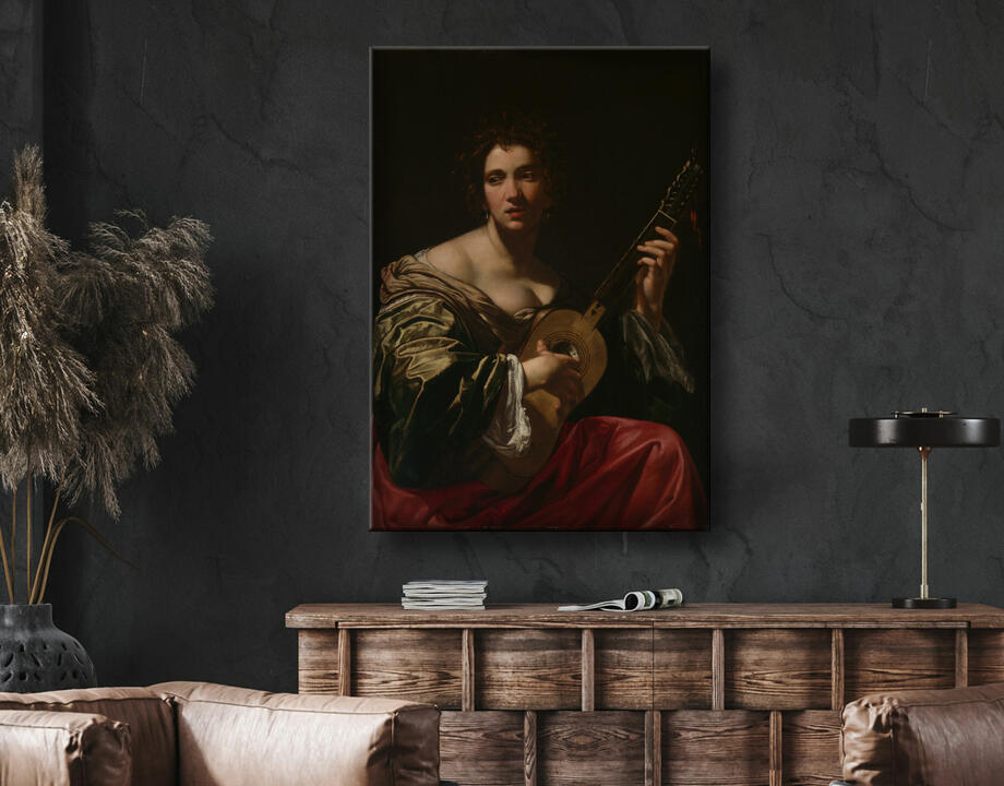 Simon Vouet : Femme jouant de la guitare