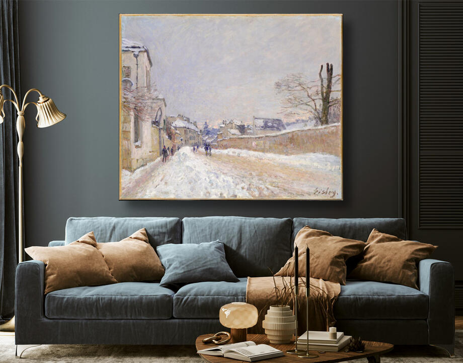 Alfred Sisley : Rue Eugène Moussoir at Moret: Winter