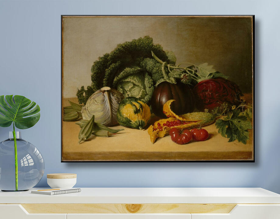 James Peale : Nature morte : pomme baumier et légumes