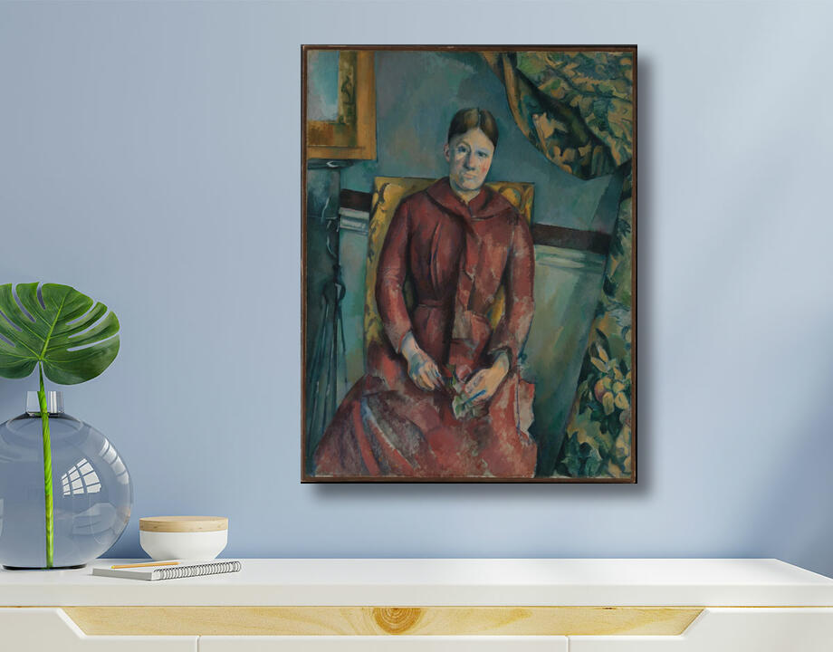 Paul Cézanne : Madame Cézanne (Hortense Fiquet, 1850-1922) en robe rouge