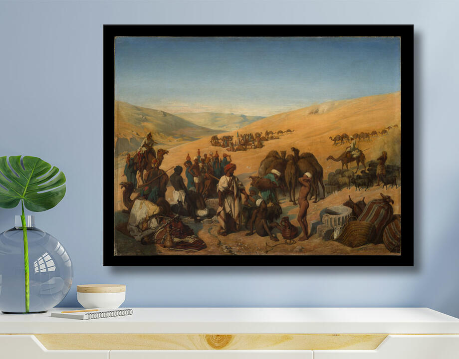 Charles de Coubertin : Arrêt des caravanes aux puits de Saba (Beersheba) dans le désert au sud d