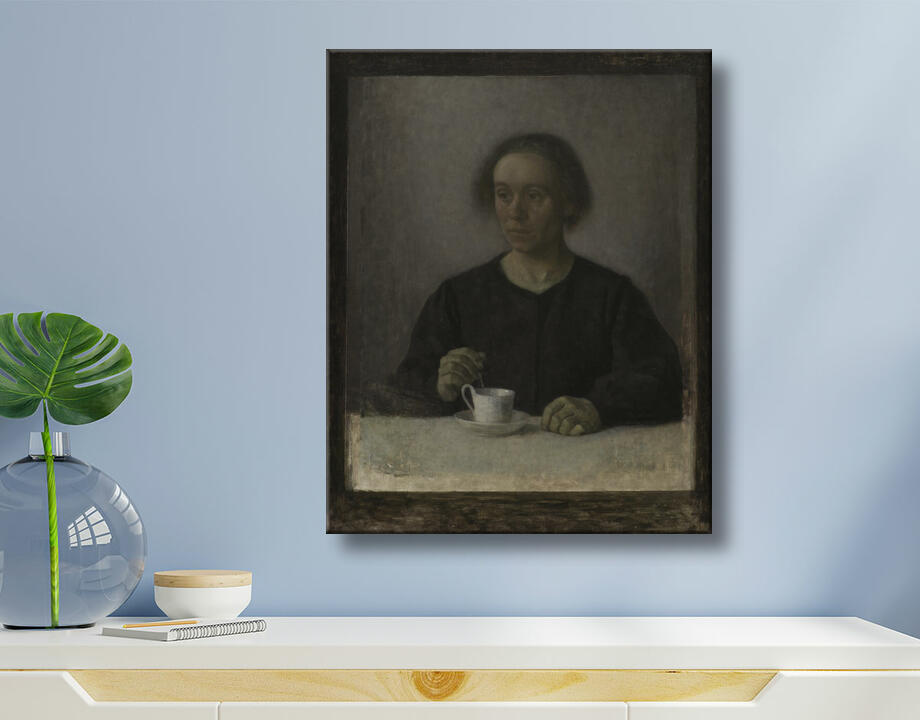 Hammershøi, Vilhelm : Ida Hammershøi, la femme de l'artiste, avec une tasse de thé