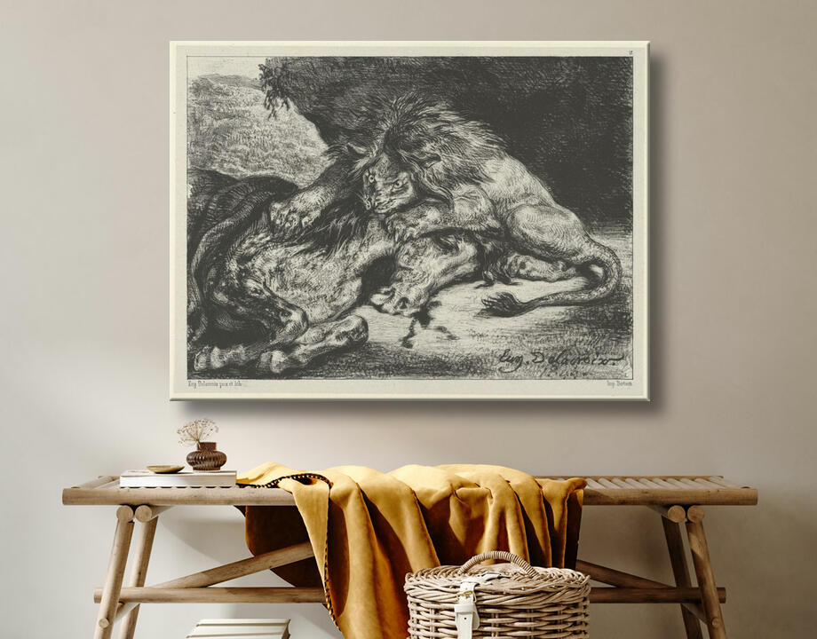 Eugène Delacroix : Lion dévorant un cheval