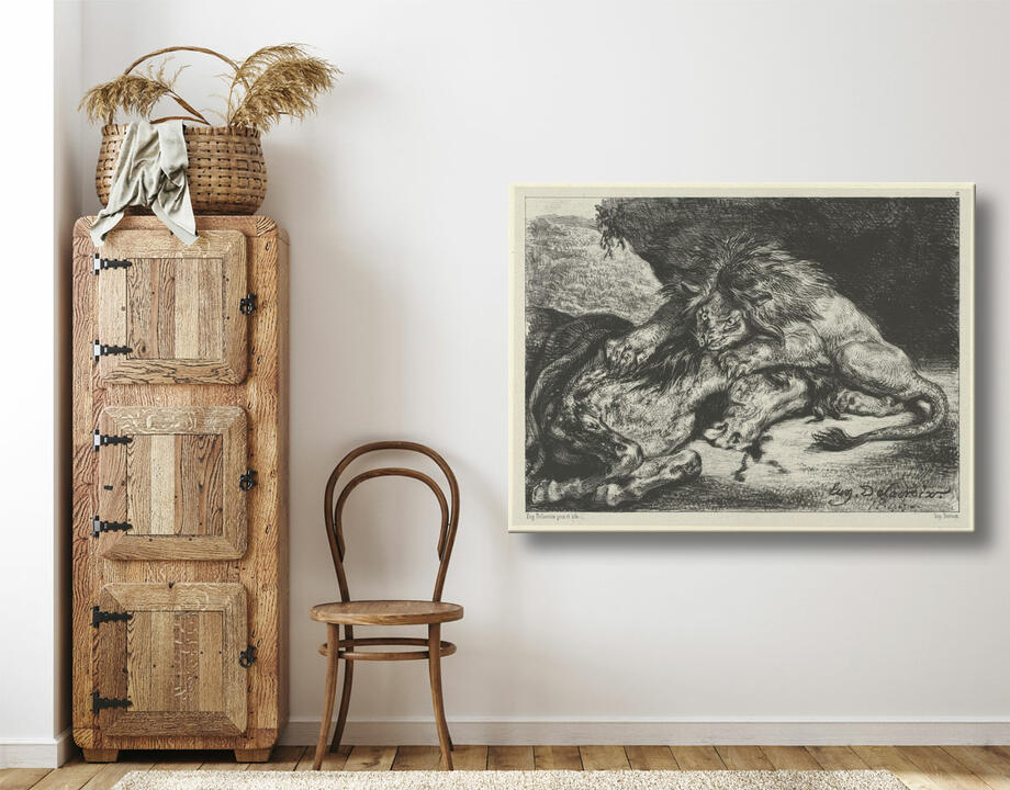Eugène Delacroix : Lion dévorant un cheval
