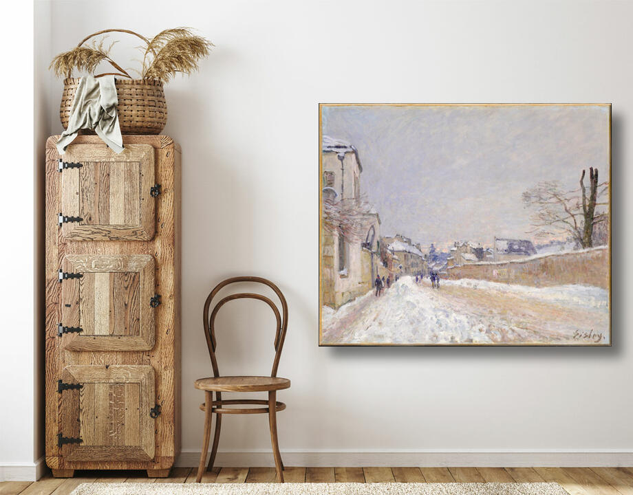 Alfred Sisley : Rue Eugène Moussoir at Moret: Winter