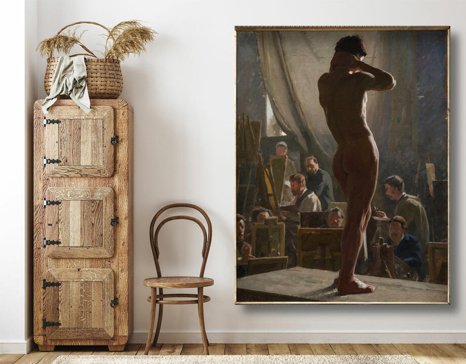 Tuxen, Laurits : Nu masculin dans l'atelier de Bonnat