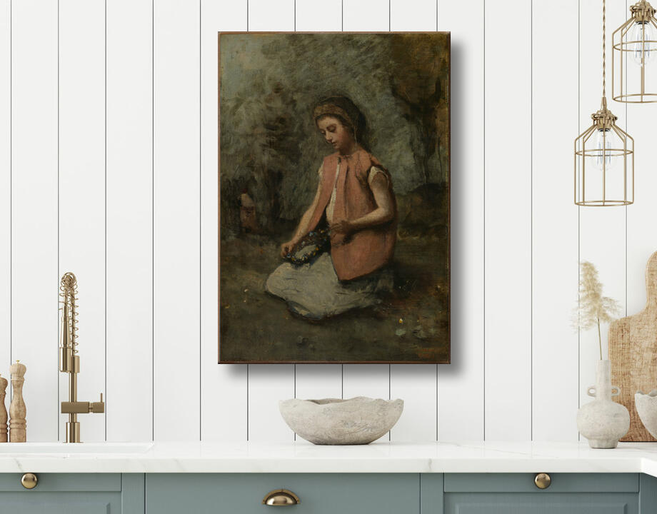 Camille Corot : Fille tissant une guirlande