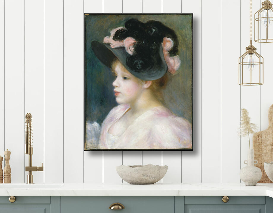 Auguste Renoir : Jeune fille au chapeau rose et noir