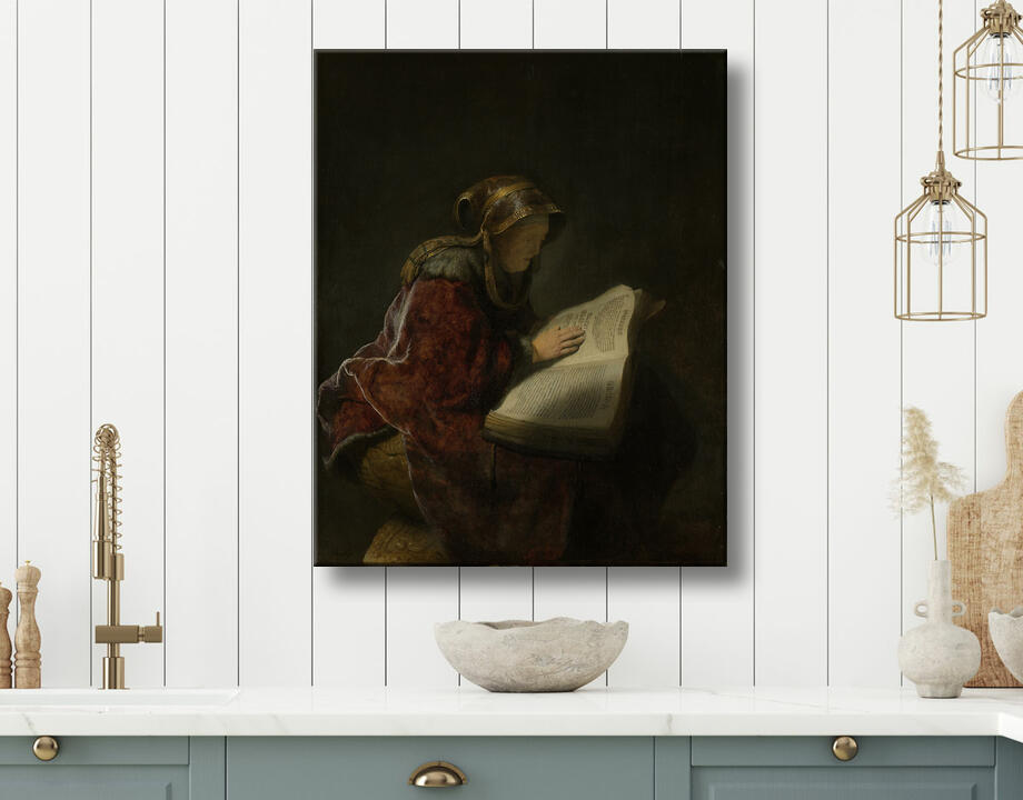 Rembrandt van Rijn : Vieille Femme lisant, probablement la prophétesse Anna