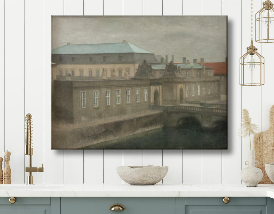 Hammershøi, Vilhelm : Vue du palais de Christiansborg. Fin de l'automne