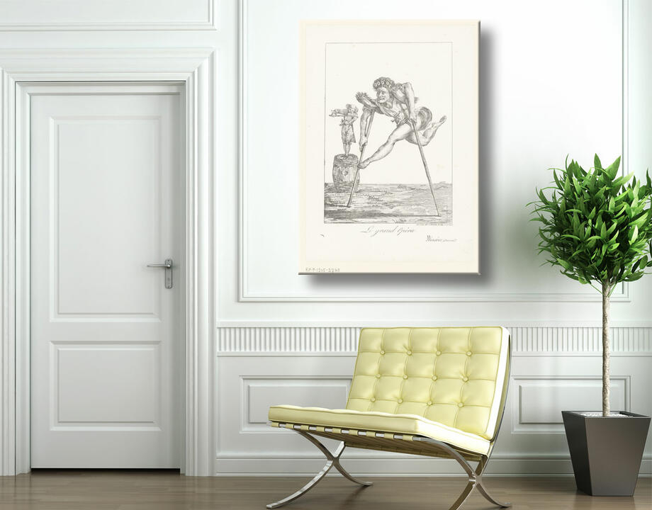 Eugène Delacroix : Caricature d'un acteur sur deux balais