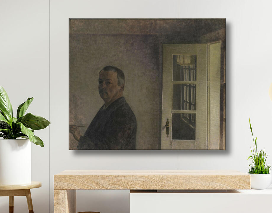 Hammershøi, Vilhelm : Autoportrait. Le Cottage Spurveskjul à Sorgenfri, au nord de Copenhague